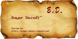 Bayer Dezső névjegykártya